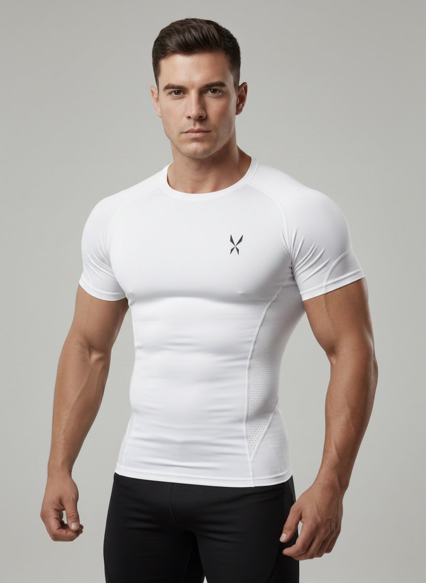 Compression Short Sleeve - White